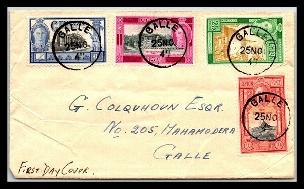 Ceylon  COVER  CIRCULATED Parliament Inauguration  1947   FVF - Image 1 of 1