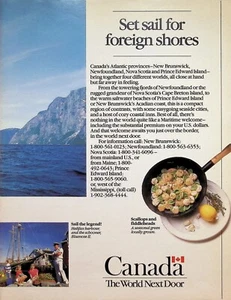 VINTAGE 1980s Print Ad ~CANADA ~The World Next Door -Set Sail for Foreign Shores - Picture 1 of 1
