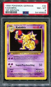 PSA 8 Pokemon 1999 German Deutsch 1st Edition Base Kadabra #32 - Bild 1 von 2