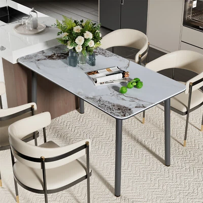 Ink Texture Sintered Stone Glass Top Kitchen Dining Table Rectangle  Slate Table - Image 1 of 4