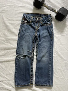 VTG True Religion Girls Youth Rainbow Joey Size 4 Kids Flare Jeans#193 - Picture 1 of 7