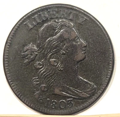 1803 United States Draped Bust Large Cent Higher Grade - Image 1 of 2