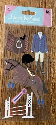 RARO Jolees ECUESTRE Espectáculo de Equitación Silla de montar Saltos Jockey Ribbon Pegatinas 3D Foto 1 de 4