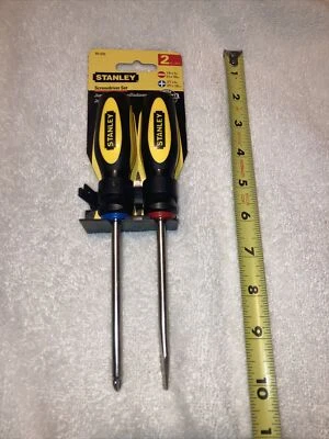 Stanley 2 Screwdrivers 1/4 x 4" Slotted & #2 pt x 4 Phillips  MADE IN USA NEW - Image 1 of 4