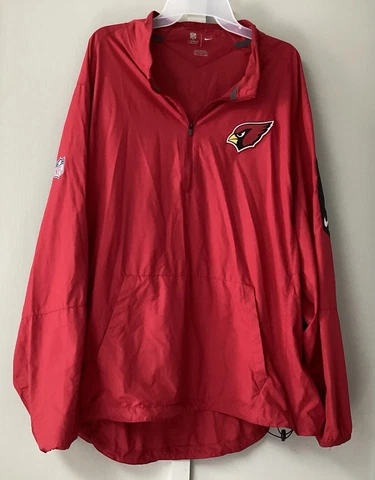 Nike NFL Arizona Cardinals On Field Men Apparel 1/2 Zip Windbreaker Size XXL Cover