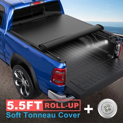 5.5FT Tonneau Cover Roll Up Bed For 2000-2004 Dodge Dakota Fleetside Waterproof - Image 1 of 4