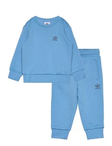 Adidas Originals Kids Tracksuit Trefoil Crew Set 0-5 years Sky Outfit Unisex - Picture 1 of 5