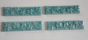 7 Piastrelle Artistiche Orlo Porticoso Nuova Zelanda Arti Turchese Arti e Mestieri Foglie Vite 6 X 1,5 - Foto 1 di 4