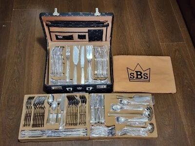 SBS Solingen Bestecke Besteckset vergoldet nagelneu im Etui 87 teiliges Set - Bild 1 von 4