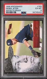 PSA 6 1996 PINNACLE AFICIONADO DEREK JETER ARTIST'S PROOF #163 ROOKIE VERY RARE - Picture 1 of 2