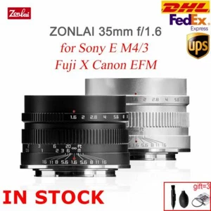 Zonlai 35mm F1.6 Manual Prime Lens for Canon EFM Fuji X Sony E M4/3 Mirrorless - Picture 1 of 9
