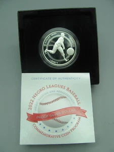 2022 Negro Leagues Baseball Commemorative Proof Silver Dollar - Picture 1 of 5