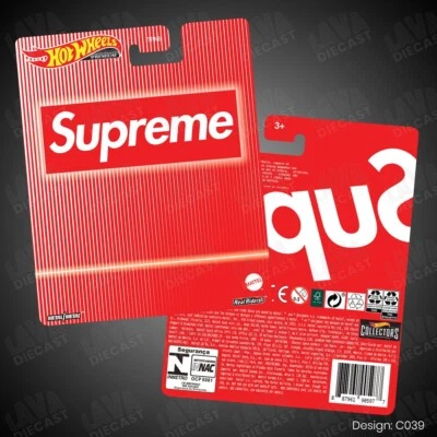 SUPREME Street Icon BMW M3 Custom Hot Wheels Premium Card Diecast Collectable - Image 1 of 2