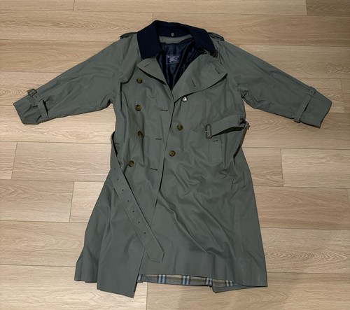 Trench coat uomo vintage Burberry verde oliva taglia 44R con fodera lana giacca