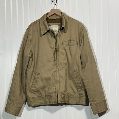 Aeropostale Men’s Canvas Workwear Jacket L Khaki Tan Blanket Lined Utility Coat - Image 1 of 4