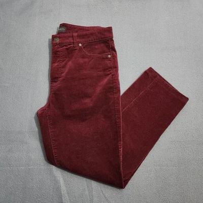Talbots Women 6P Burgundy Corduroy Mid Rise Straight Leg Pants - Image 1 of 4