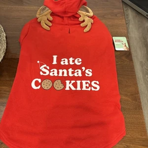 Dog Hoodie XXL “I ate Santa’s Cookies” New With Tags - Picture 1 of 6