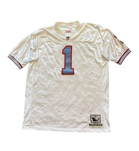 Mitchell & Ness 1993 Throwback Warren Moon #1 Houston Oilers Jersey Men's Sz 54 - Picture 1 of 13