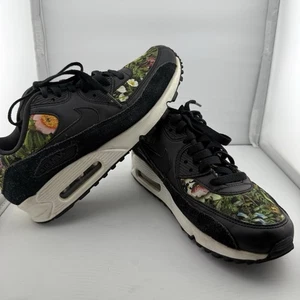 Nike Air Max 90 Women’s Size 7 Floral Black Running Shoes 881105-001 - Picture 1 of 11