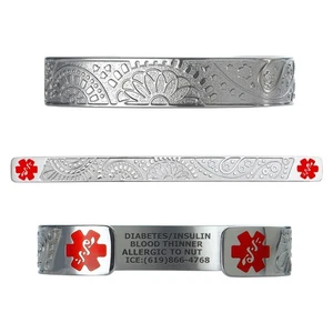 Divoti Manchette Fantaisie Paisley Medical ID, réglable (convient pour 6,5-8,0") - Photo 1/16