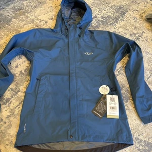 Rab Men’s Size Medium Downpour Eco Jacket Blue - Picture 1 of 7