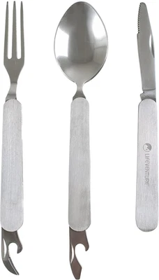 , Set Forchetta, Coltello E Cucchiaio in Acciaio Inossidabile - Immagine 1 di 4