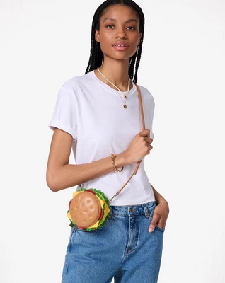 Kate Spade New York Snack Bar 3D Hamburger Burger Crossbody Purse Novelty NEW - Image 1 of 4