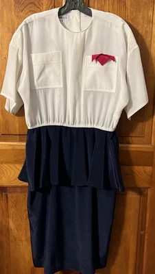 Vintage Leslie Fay Dress Women’s Size 10 Pockets - Image 1 of 4