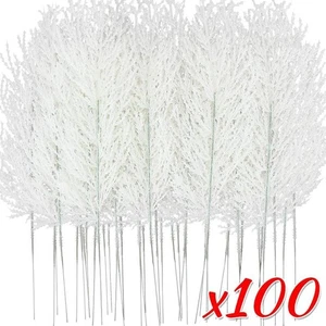 10/100pcs White Pine Needles, Xmas Tree Ornaments, Diy Wreath & Party Decor - Picture 1 of 29
