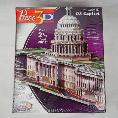 US Capitol Puzz 3D Puzzle 2005 Milton Bradley 764 Pieces - NIB - Sealed - Image 1 of 4