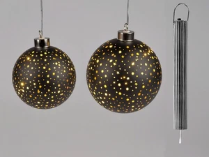 Hängekugel Kugel Dekoration Sterne Weihnachten LED Beleuchtung 15cm - Bild 1 von 2