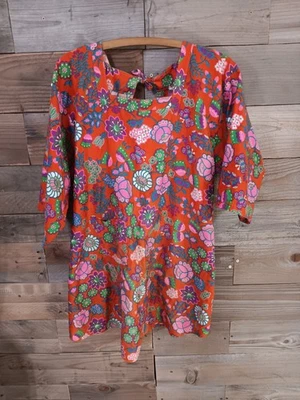 Calzoncillo/delantal floral brillante de diseño vintage usado en excelente estado 100 % algodón artista jardín Foto 1 de 4