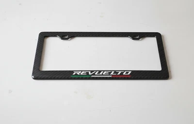 LAMBORGHINI REVUELTO 100% REAL CARBON FIBER CAR LICENSE PLATE FRAME PREMIUM - Image 1 of 3