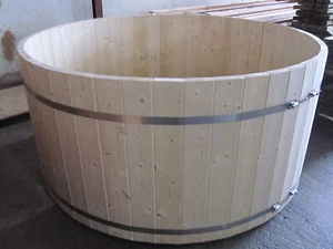 Badebottich 160 cm Badefass Tauchbecken Badezuber Holz Bausatz Wasserfass Fass - Bild 1 von 3