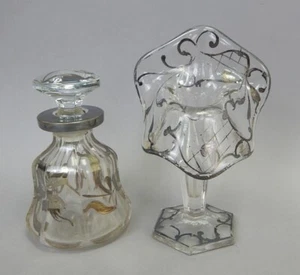 Viktorianische Westmoreland Silber Überfang Glas Jack in der Kanzel Vase Parfüm Kruzifix - Bild 1 von 3