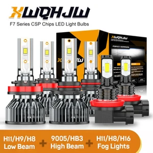 For RAM 1500 2500 3500 2019-2020 2021 2022 LED Headlight + Fog Light Bulbs Combo - Foto 1 di 8