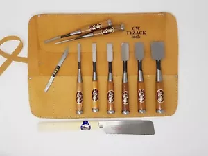 Oire Nomi Japanese Bench Chisel Set Carpenters Chisels 10pc Set in Leather Roll - Picture 1 of 6