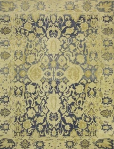 Vintage Original Area Rug Oriental Blue Knotted Wool Zigler Elegance 8.4 X 11.5 - Picture 1 of 5