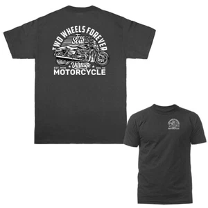 Two Wheels Forever Motorcycle Bikers Classic Custon Bike Graphic T-shirt - Picture 1 of 17
