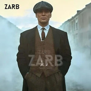 Traje de tweed marrón de 3 piezas para hombre - Estilo Peaky Blinders vintage - Personalizado - Imagen 1 de 6
