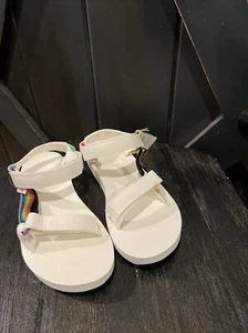 NWOB - TEVA Women’s Limited Edition Universal Pride Rainbow Sandals - Size 9 - Picture 1 of 7