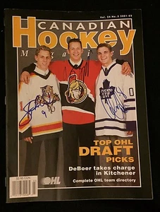 Revista de hockey canadiense firmada por Jason Spezza Stephen Weiss Carlo Colaiacovo - Imagen 1 de 1