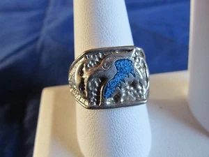 Mens Boys Unisex Turquoise Coral Chip Fashion Ring Assorted Sz - Picture 1 of 3