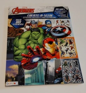 Marvel Avengers Create-a-Scene Sticker Activity Pad to Color Book - Imagen 1 de 5