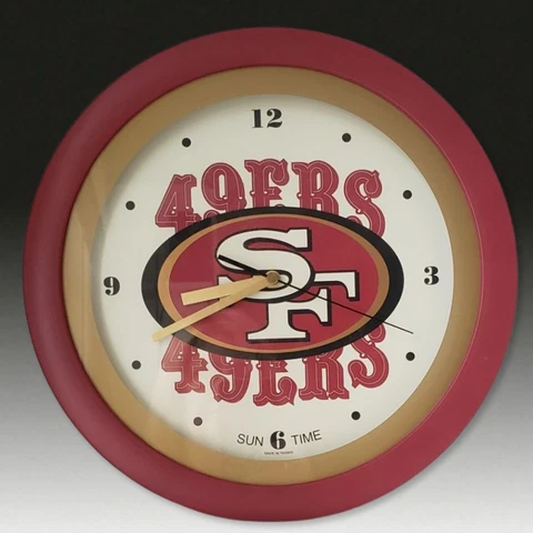 NFL San Francisco 493ers Football Battery Operated 11 1/4" Diameter Wall Clock Cover