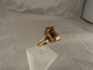 ANILLO DE ORO CON IMPORTANTE TOPACIO TALLA ESMERALDA - Imagen 1 de 7