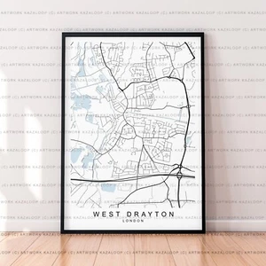 West Drayton ungerahmte Karte Poster Druck West Drayton London Druck ungerahmte Karte - Bild 1 von 2