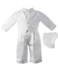 Baby Boy American Originals Dobby Christening Vest & Pants Set, Infant Boy's New