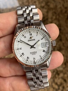 Reloj suizo automático vintage Enicar 'datejust' bisel estriado para hombre 35,5 mm - Imagen 1 de 11