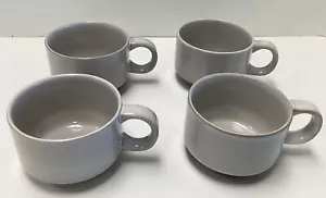 Wedgewood Midwinter Steingut Kaffeetassen Tassen natur braun taupe 4er Set - Bild 1 von 10